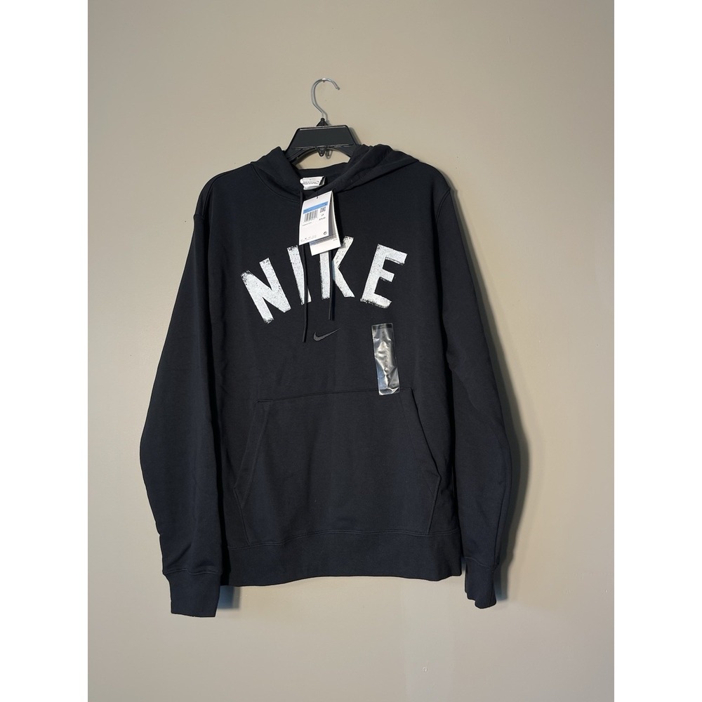 Nike Swoosh Men's Dri-FIT French Terry Pullover Fitness Black Size M NWT
